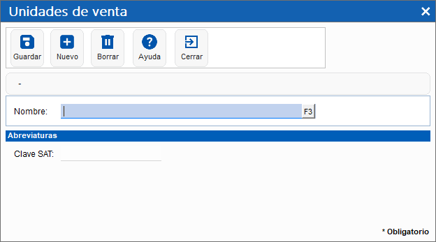 FreePAQ Factura Electrónica - Unidades de venta